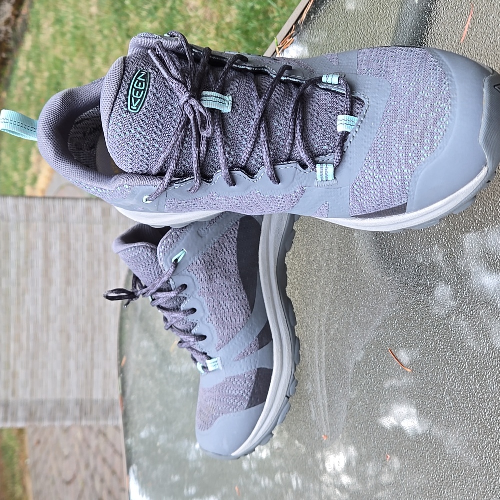 Keen terradora II 2 mint and grey waterproof trail sneakers hiking shoes